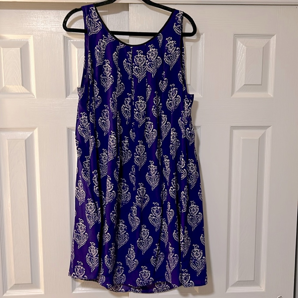 Purple floral print sleeveless flare dress by Maeve